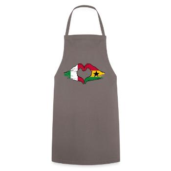 Italy Ghana flag hands heart shape used - Cooking Apron - grey - Front - AI Model Male 185 dark (185cm)