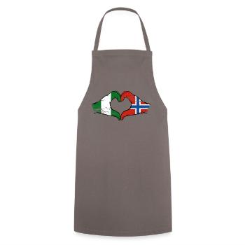 Nigeria Norway flag hands heart shape used - Cooking Apron - grey - Front - AI Model Male 185 dark (185cm)
