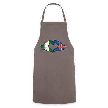 Drapeau de l’île du Nigeria mains forme de coeur utilisé - Tablier de cuisine - gris - Devant - AI Model Male 185 dark (185cm)