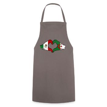 Mexico Algeria flag hands heart shape used - Cooking Apron - grey - Front - AI Model Male 185 dark (185cm)