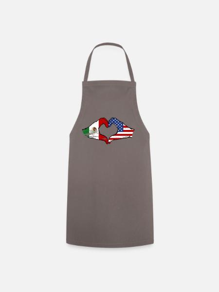 Mexiko USA Flagge Hände Herzform used - Kochschürze - Grau