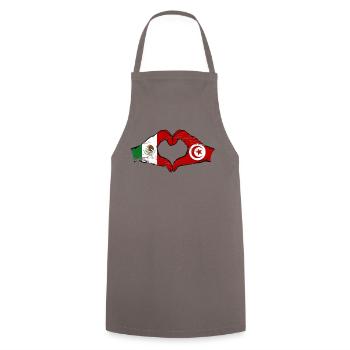 Mexique Drapeau Tunisie mains forme de coeur utilisé - Tablier de cuisine - gris - Devant - AI Model Male 185 dark (185cm)
