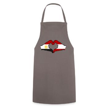 Egypt Austria Flag Hands Heart Shape - Cooking Apron - grey - Front - AI Model Male 185 dark (185cm)