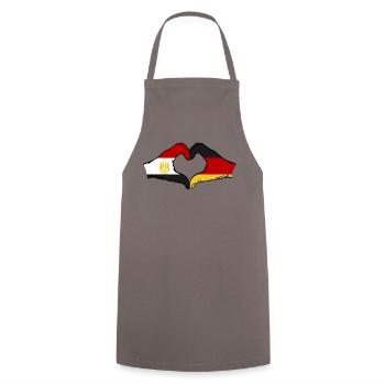 Egypt Germany Flag Hands Heart Shape - Cooking Apron - grey - Front - AI Model Male 185 dark (185cm)