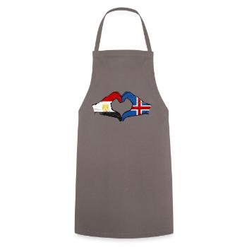 Egypt Iceland flag hands heart shape used - Cooking Apron - grey - Front - AI Model Male 185 dark (185cm)