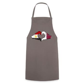 Égypte Qatar drapeau mains forme de coeur utilisé - Tablier de cuisine - gris - Devant - AI Model Male 185 dark (185cm)