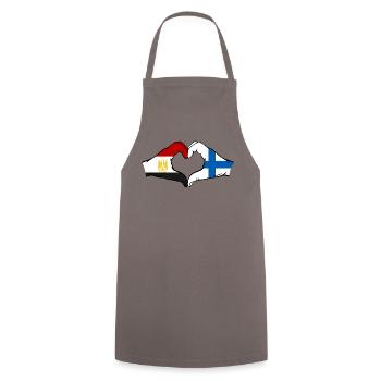 Égypte Finlande Drapeau Mains Coeur Forme - Tablier de cuisine - gris - Devant - AI Model Male 185 dark (185cm)