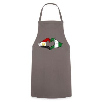 Égypte Nigeria Drapeau Mains Coeur Forme Utilisé - Tablier de cuisine - gris - Devant - AI Model Male 185 dark (185cm)