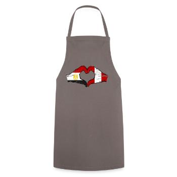 Égypte Pérou Drapeau Mains Coeur Forme Utilisé - Tablier de cuisine - gris - Devant - AI Model Male 185 dark (185cm)