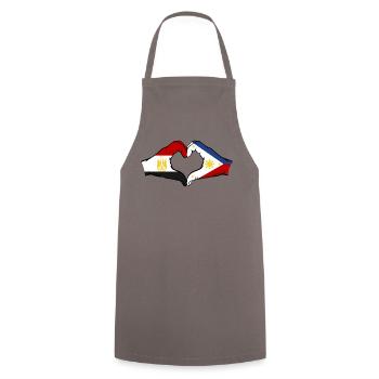 Egypt Philippines Flag Hands Heart Shape - Cooking Apron - grey - Front - AI Model Male 185 dark (185cm)