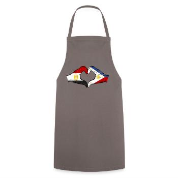Égypte Philippines drapeau mains forme de coeur utilisé - Tablier de cuisine - gris - Devant - AI Model Male 185 dark (185cm)