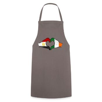 Egypte Irlande Drapeau Mains Coeur Forme Utilisé - Tablier de cuisine - gris - Devant - AI Model Male 185 dark (185cm)