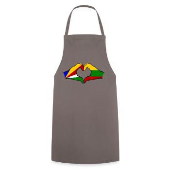 Seychellen Litauen Flagge Hände Herzform - Kochschürze - Grau - Vorne - AI Model Male 185 dark (185cm)