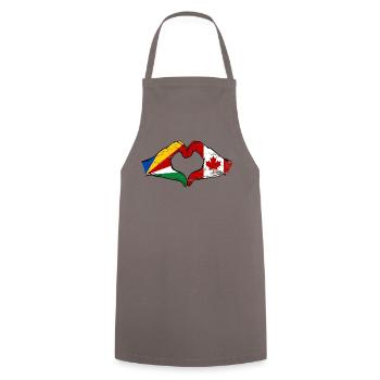 Seychelles Canada flag hands heart shape used - Cooking Apron - grey - Front - AI Model Male 185 dark (185cm)