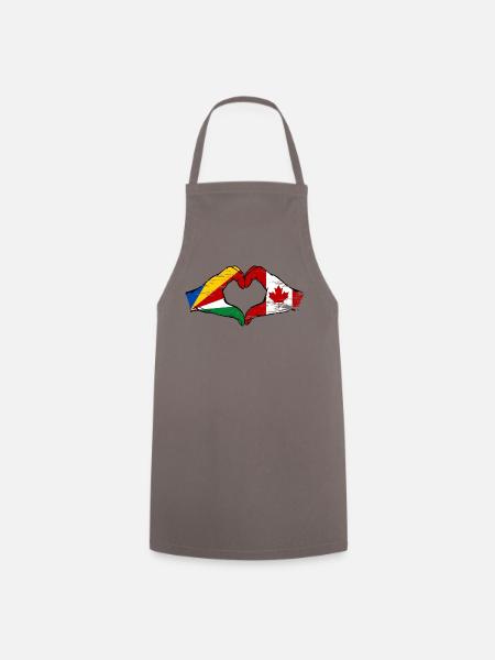 Seychellen Kanada Flagge Hände Herzform used - Kochschürze - Grau