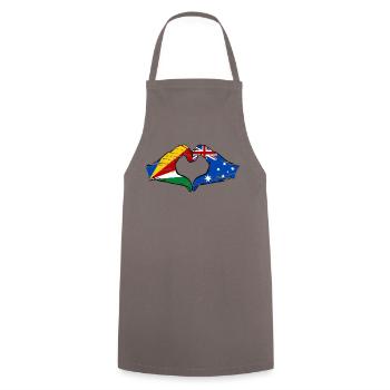 Seychelles Australie drapeau mains forme de coeur utilisé - Tablier de cuisine - gris - Devant - AI Model Male 185 dark (185cm)