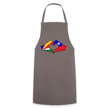 Seychellen Taiwan Flagge Hände Herzform - Kochschürze - Grau - Vorne - AI Model Male 185 dark (185cm)