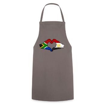 South Africa Egypt Flag Hands Heart Shape Used - Cooking Apron - grey - Front - AI Model Male 185 dark (185cm)