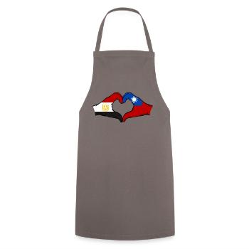 Egypt Taiwan Flag Hands Heart Shape - Cooking Apron - grey - Front - AI Model Male 185 dark (185cm)