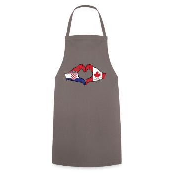 Croatia Canada Flag Hands Heart Shape Used - Cooking Apron - grey - Front - AI Model Male 185 dark (185cm)