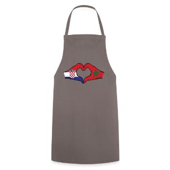 Croatie Maroc Drapeau Mains Coeur Forme - Tablier de cuisine - gris - Devant - AI Model Male 185 dark (185cm)