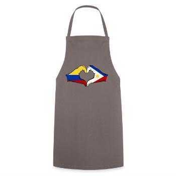 Kolumbien Philippinen Flagge Hände Herzform - Kochschürze - Grau - Vorne - AI Model Male 185 dark (185cm)