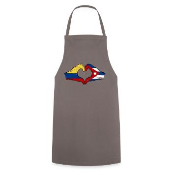 Colombia Cuba Flag Hands Heart Shape Used - Cooking Apron - grey - Front - AI Model Male 185 dark (185cm)