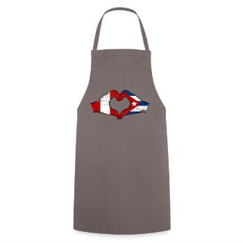 Peru Cuba flag hands heart shape used - Cooking Apron - grey - Front - AI Model Male 185 dark (185cm)