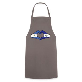 Nicaragua El Salvador Drapeau Mains Coeur Forme - Tablier de cuisine - gris - Devant - AI Model Male 185 dark (185cm)