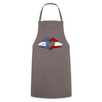 Nicaragua Austria Flag Hands Heart Shape Used - Cooking Apron - grey - Front - AI Model Male 185 dark (185cm)