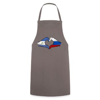 Nicaragua Russie Drapeau Mains Coeur Forme Utilisé - Tablier de cuisine - gris - Devant - AI Model Male 185 dark (185cm)
