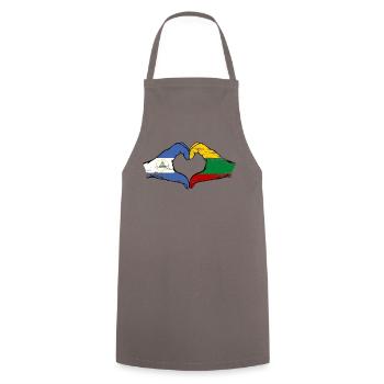 Nicaragua Lituanie drapeau mains forme de coeur utilisé - Tablier de cuisine - gris - Devant - AI Model Male 185 dark (185cm)