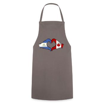 Nicaragua Canada drapeau mains forme de coeur utilisé - Tablier de cuisine - gris - Devant - AI Model Male 185 dark (185cm)