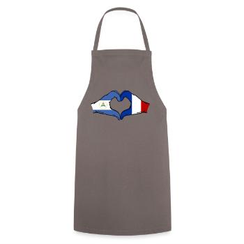 Nicaragua France Flag Hands Heart Shape - Cooking Apron - grey - Front - AI Model Male 185 dark (185cm)
