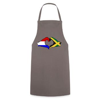 Holland Jamaica Flag Hands Heart Shape - Cooking Apron - grey - Front - AI Model Male 185 dark (185cm)