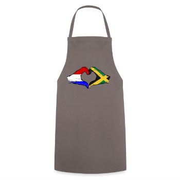 Hollande Jamaïque Drapeau Mains Coeur Forme Utilisé - Tablier de cuisine - gris - Devant - AI Model Male 185 dark (185cm)