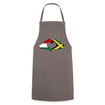 Hungary Jamaica Flag Hands Heart Shape - Cooking Apron - grey - Front - AI Model Male 185 dark (185cm)