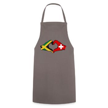 Jamaica Switzerland Hands Heart Shape - Cooking Apron - grey - Front - AI Model Male 185 dark (185cm)
