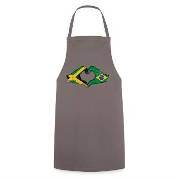 Jamaica Brazil Hands Heart Shape Used - Cooking Apron - grey - Front - AI Model Male 185 dark (185cm)