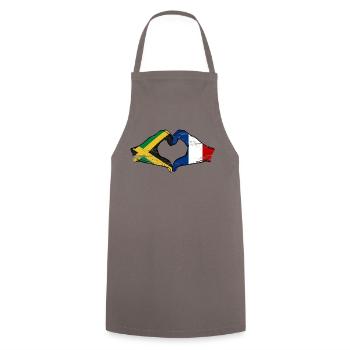 Jamaica France Hands Heart Shape Used - Cooking Apron - grey - Front - AI Model Male 185 dark (185cm)