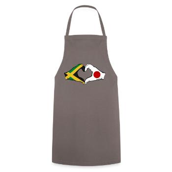 Jamaica Japan Hands Heart Shape - Cooking Apron - grey - Front - AI Model Male 185 dark (185cm)