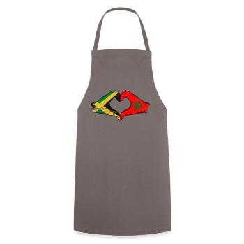 Jamaïque Maroc Mains Forme Coeur Utilisé - Tablier de cuisine - gris - Devant - AI Model Male 185 dark (185cm)