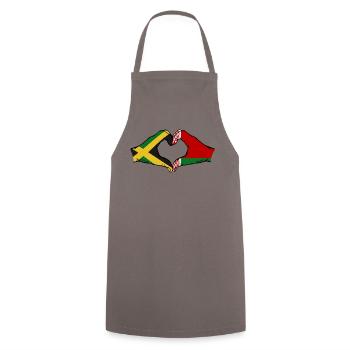 Jamaika Belarus Hände Herzform - Kochschürze - Grau - Vorne - AI Model Male 185 dark (185cm)
