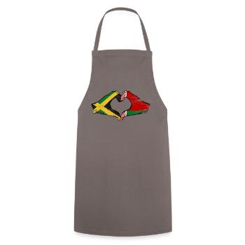 Jamaica Belarus Hands Heart Shape Used - Cooking Apron - grey - Front - AI Model Male 185 dark (185cm)
