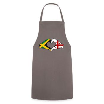 Jamaïque Géorgie Mains Forme de coeur - Tablier de cuisine - gris - Devant - AI Model Male 185 dark (185cm)