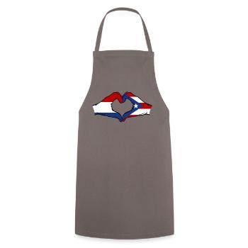 Holland Puerto Rico Hands Heart Shape - Cooking Apron - grey - Front - AI Model Male 185 dark (185cm)