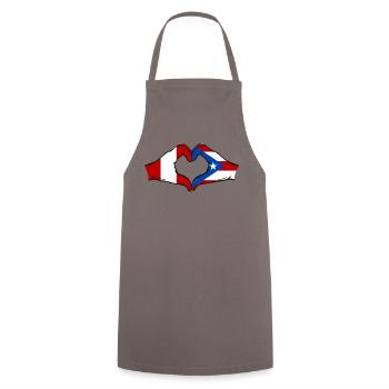 Peru Puerto Rico Flagge Hände Herzform - Kochschürze - Grau - Vorne - AI Model Male 185 dark (185cm)