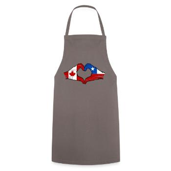 Canada Chile flag hands heart shape used - Cooking Apron - grey - Front - AI Model Male 185 dark (185cm)