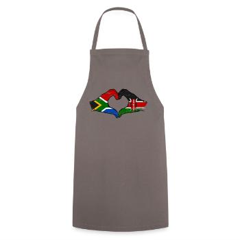 Afrique du Sud Kenya drapeau mains cœur utilisé - Tablier de cuisine - gris - Devant - AI Model Male 185 dark (185cm)