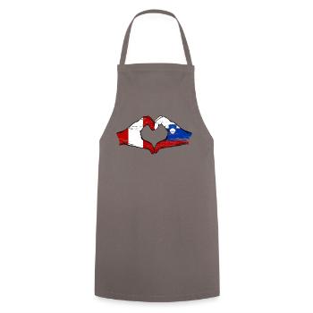 Pérou Slovénie drapeau mains forme de coeur utilisé - Tablier de cuisine - gris - Devant - AI Model Male 185 dark (185cm)